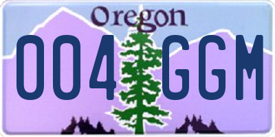 OR license plate 004GGM