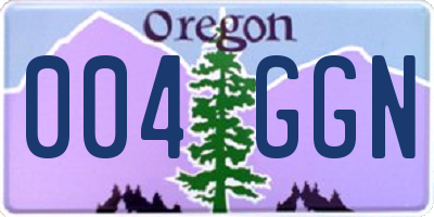 OR license plate 004GGN