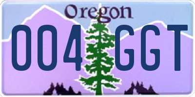 OR license plate 004GGT