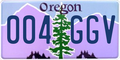 OR license plate 004GGV