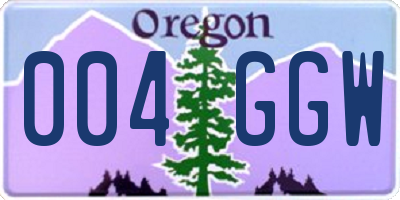 OR license plate 004GGW