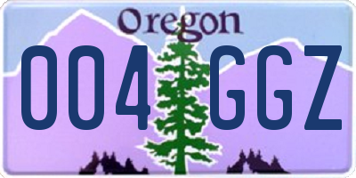 OR license plate 004GGZ