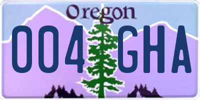 OR license plate 004GHA