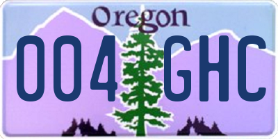 OR license plate 004GHC