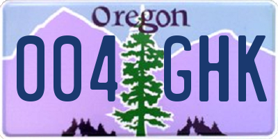 OR license plate 004GHK