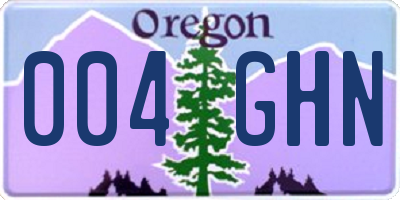 OR license plate 004GHN
