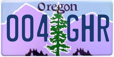OR license plate 004GHR