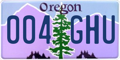 OR license plate 004GHU