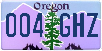 OR license plate 004GHZ