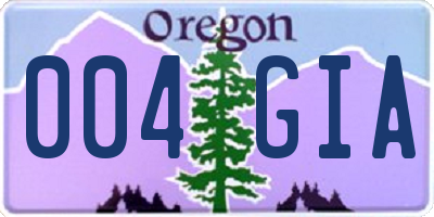 OR license plate 004GIA