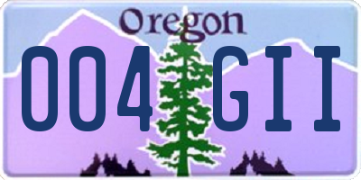 OR license plate 004GII