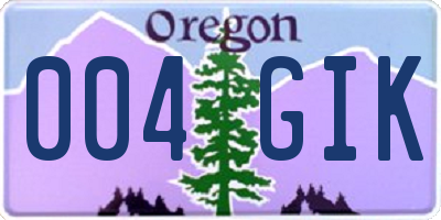 OR license plate 004GIK