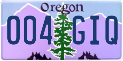 OR license plate 004GIQ