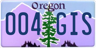 OR license plate 004GIS