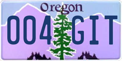 OR license plate 004GIT