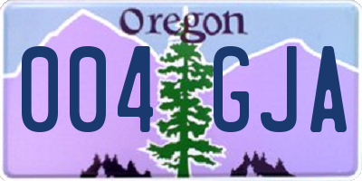 OR license plate 004GJA