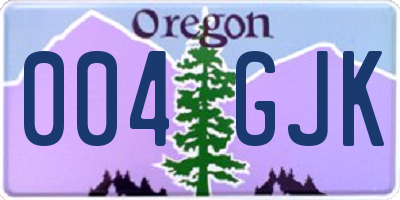 OR license plate 004GJK