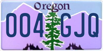 OR license plate 004GJQ