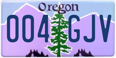 OR license plate 004GJV