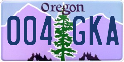 OR license plate 004GKA