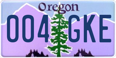 OR license plate 004GKE