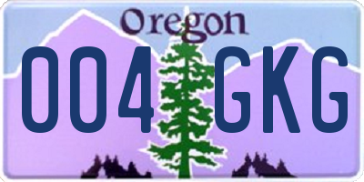 OR license plate 004GKG
