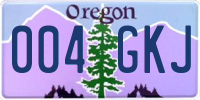 OR license plate 004GKJ