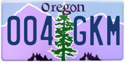 OR license plate 004GKM