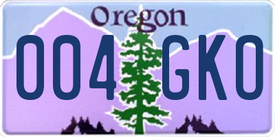 OR license plate 004GKO