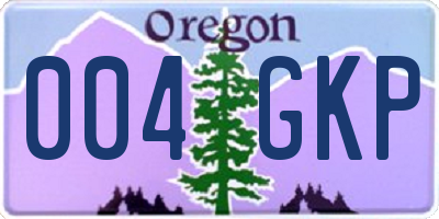 OR license plate 004GKP