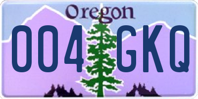 OR license plate 004GKQ