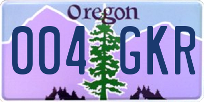 OR license plate 004GKR