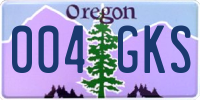 OR license plate 004GKS