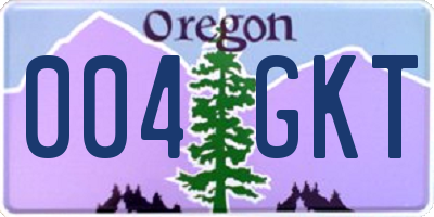 OR license plate 004GKT