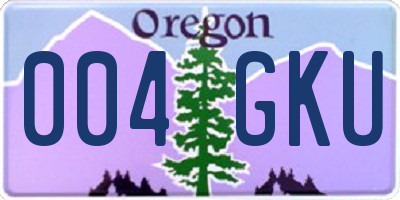 OR license plate 004GKU