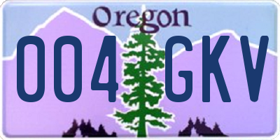 OR license plate 004GKV
