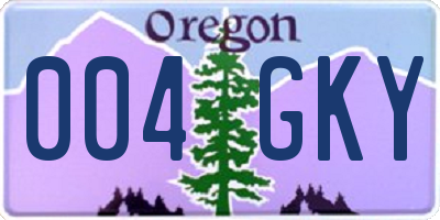 OR license plate 004GKY