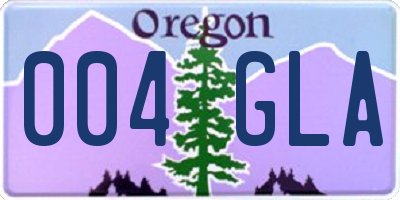 OR license plate 004GLA