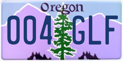 OR license plate 004GLF