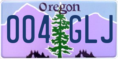 OR license plate 004GLJ
