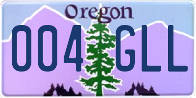 OR license plate 004GLL
