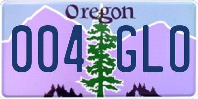 OR license plate 004GLO
