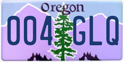 OR license plate 004GLQ