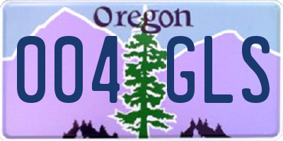 OR license plate 004GLS