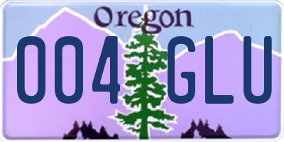 OR license plate 004GLU