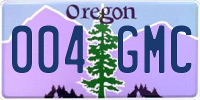 OR license plate 004GMC