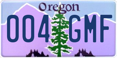 OR license plate 004GMF