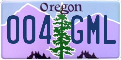 OR license plate 004GML
