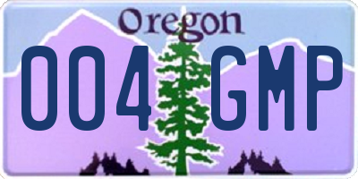 OR license plate 004GMP