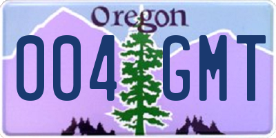 OR license plate 004GMT